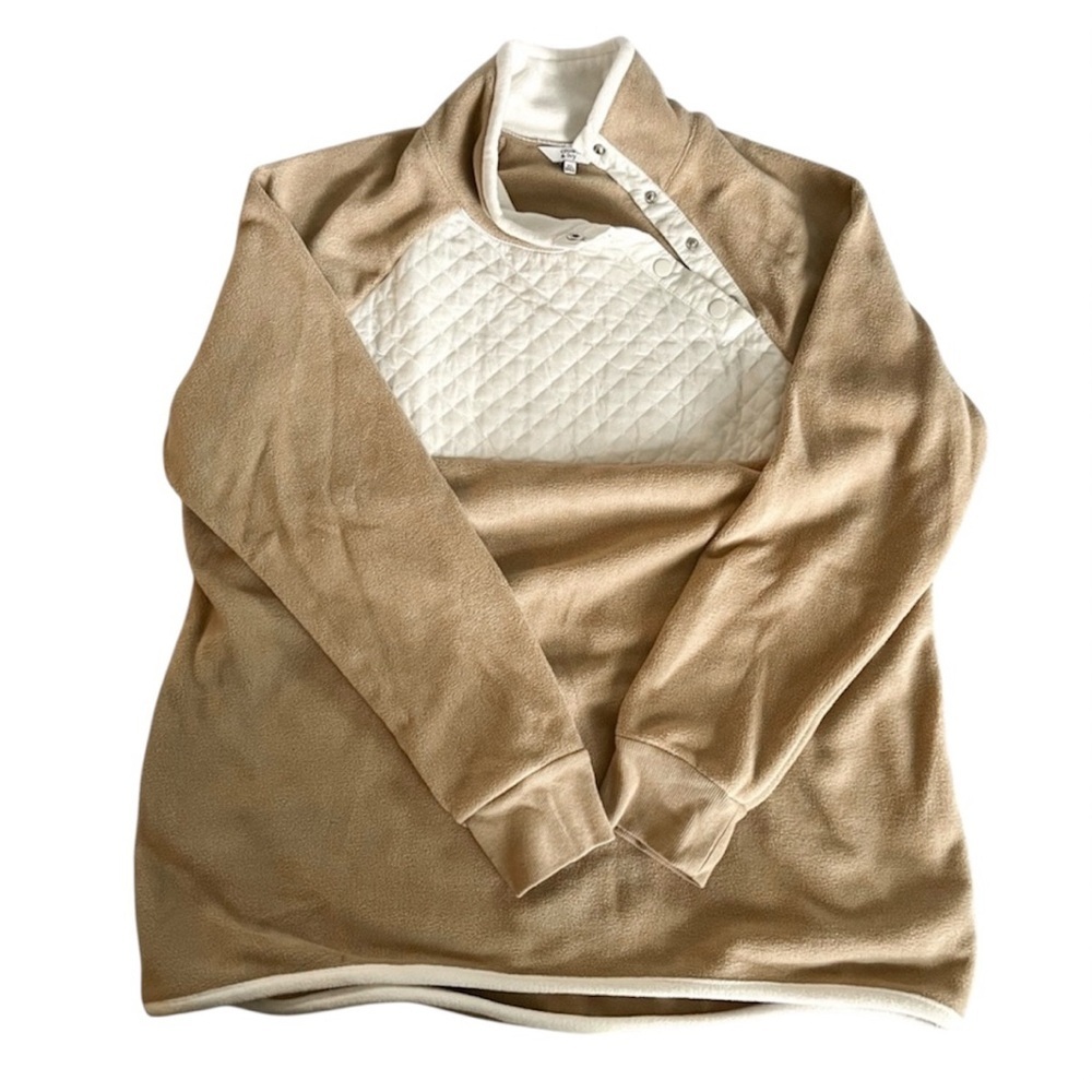 Crown & Ivy Quilted Fleece Color Block Pullover